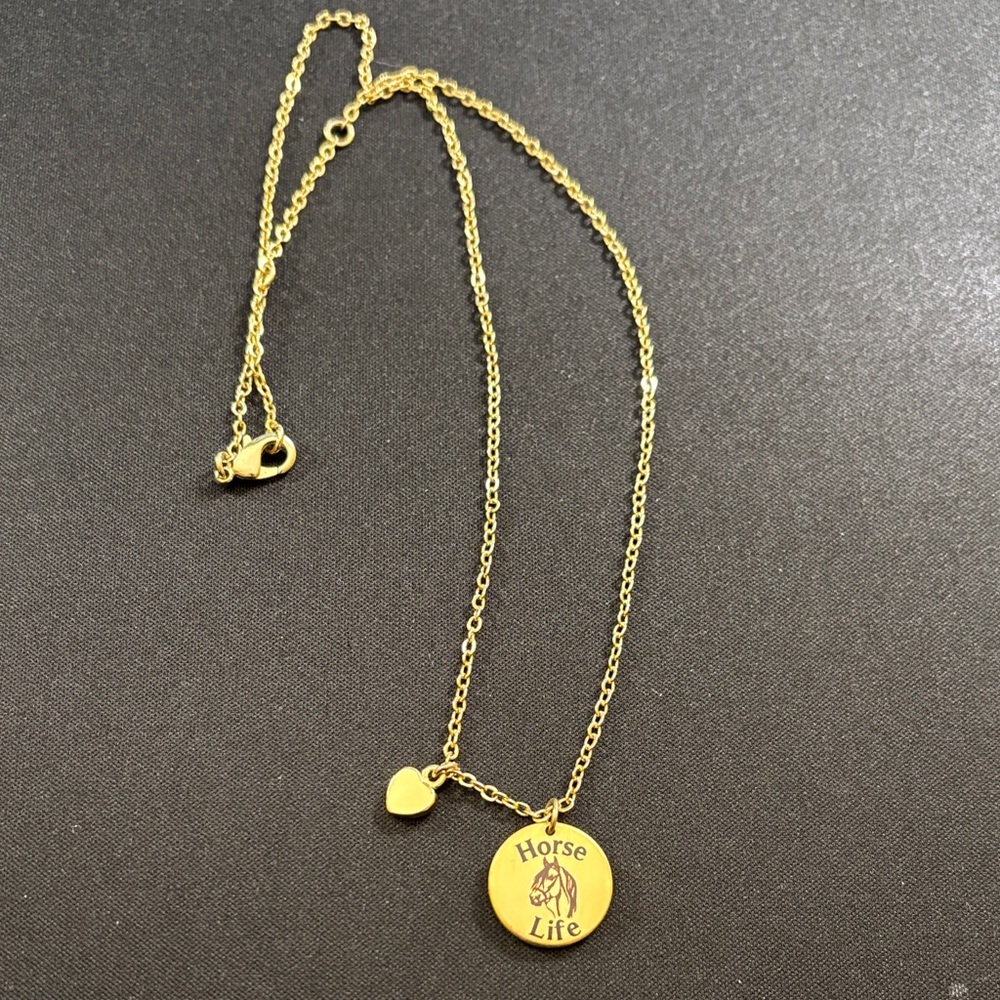 Gold Horse Pendant Necklace